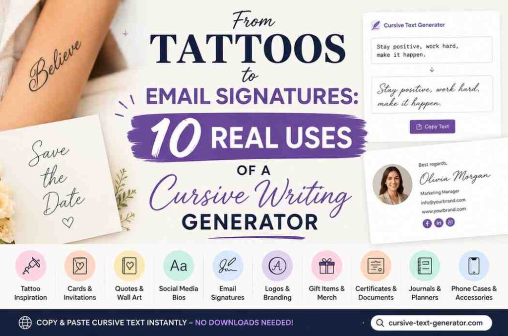highlighting 10 practical applications of a cursive writing generator