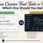 image showing diff b/w Free Cursive Font Tools vs Paid